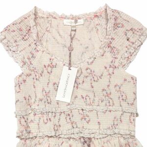 Brand new LoveShackFancy Cambray Top in Cream and Pink